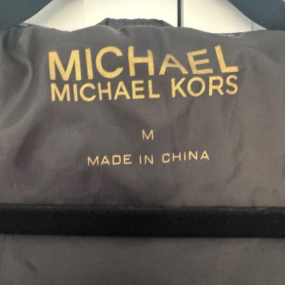 Michael Kors Quilted Black Coat Jacket Gold Hardware Stretch Trim Size M - Picture 3 of 10